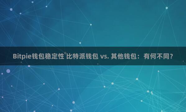 Bitpie钱包稳定性 比特派钱包 vs. 其他钱包：有何不同？