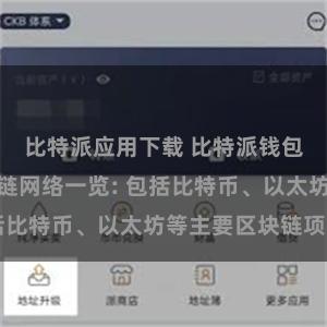 比特派应用下载 比特派钱包支持的区块链网络一览: 包括比特币、以太坊等主要区块链项目