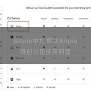 Bitpie中文 解决Bitpie钱包常见使用问题