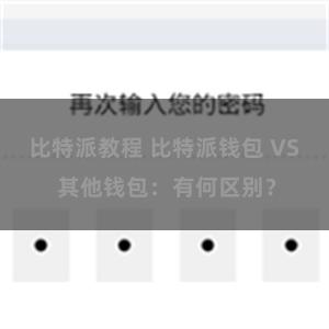 比特派教程 比特派钱包 VS 其他钱包：有何区别？