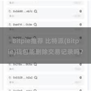 Bitpie推荐 比特派(Bitpie)钱包能删除交易记录吗？