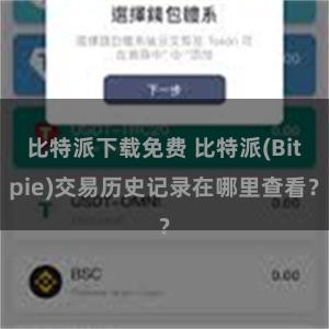 比特派下载免费 比特派(Bitpie)交易历史记录在哪里查看？