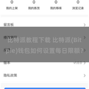 比特派教程下载 比特派(Bitpie)钱包如何设置每日限额？